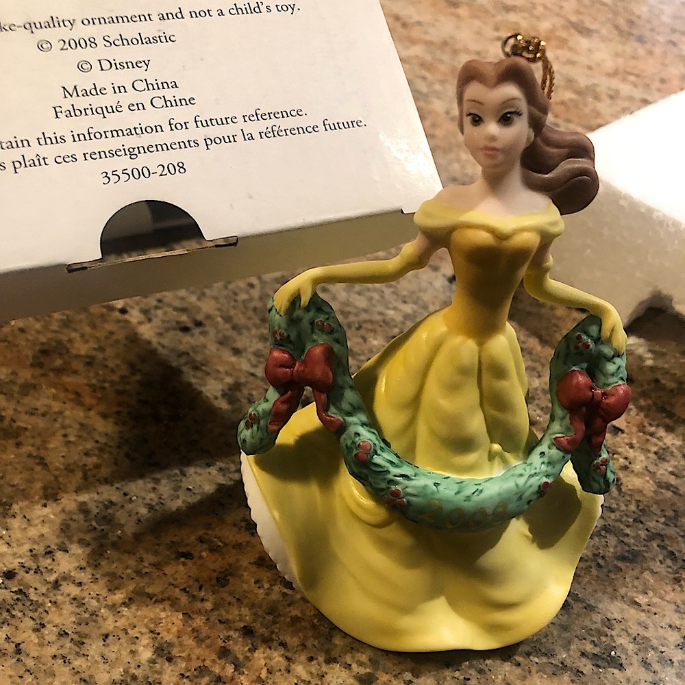 Vintage Disney Porcelain Ornament - Belle - Beauty & Beast - Limited Collectable